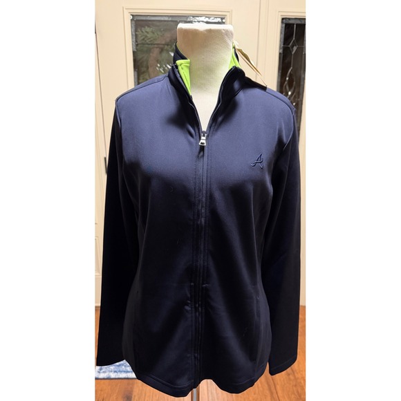 EP Pro Jackets & Blazers - EP Pro Tour Tech Atlanta Braves Navy Blue Full Zip Golf Jacket Womens Small NWT